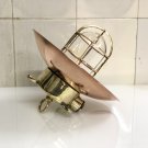 Antique Nautical Ship Brass Long Vintage Pendant Light with a Hook and a Copper Shade cap