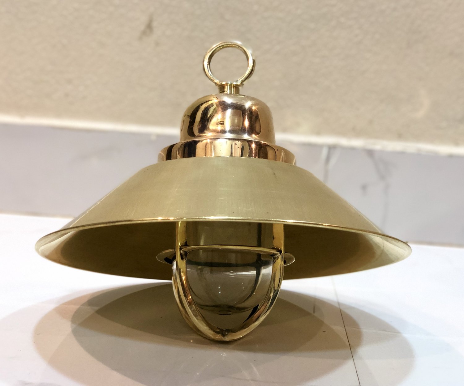 Old Authentic Original Ship Salvaged Passageway Hanging cargo Light with Shade Cap