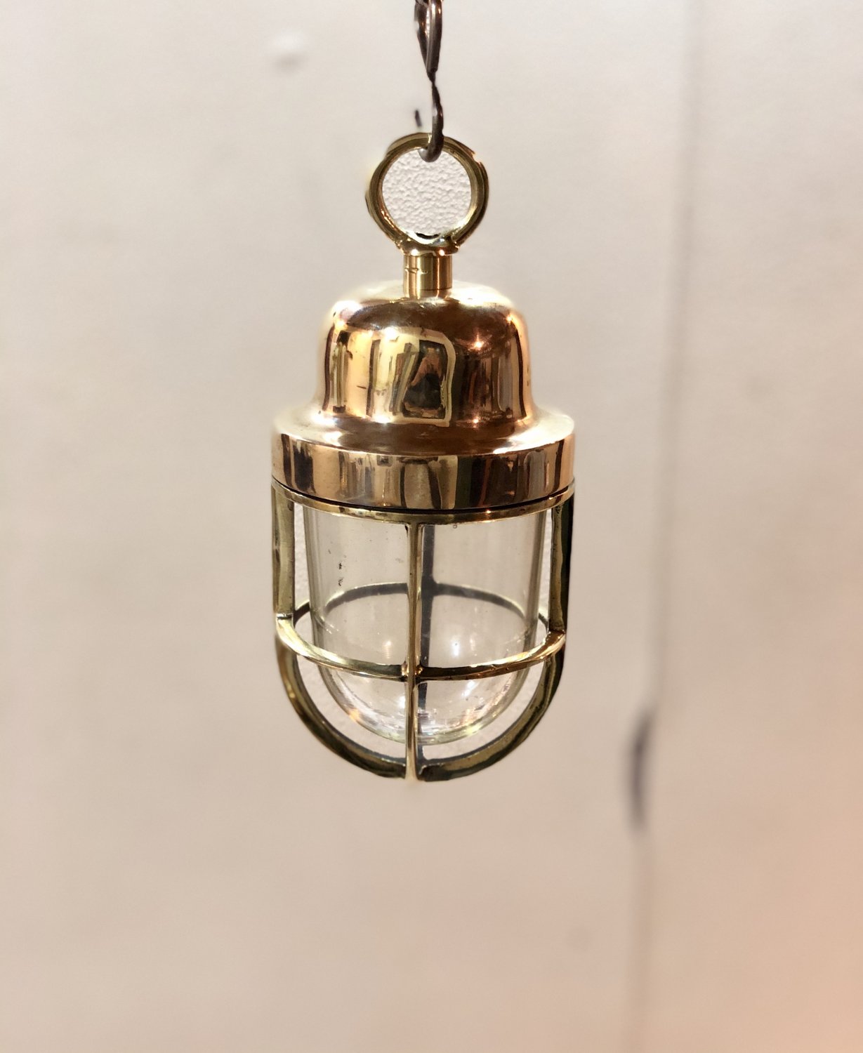 Old Authentic Reclaimed Original Ship Passageway Brass Hanging Pendant Wiska Light