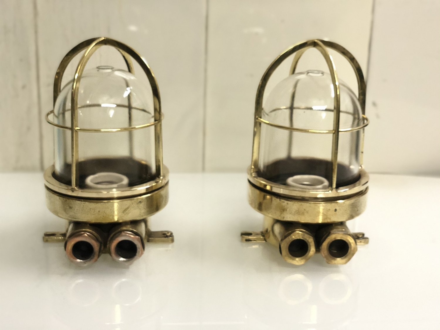 Maritime Original Ship Salvaged Ceiling Mounted Bulkhead Wall Light