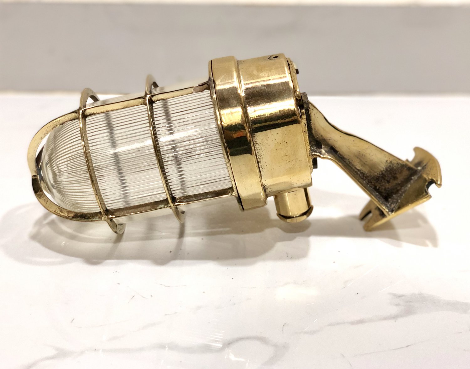 Marine Antique Old Ship Brass Original Wall Sconce Bulkhead Mount Light