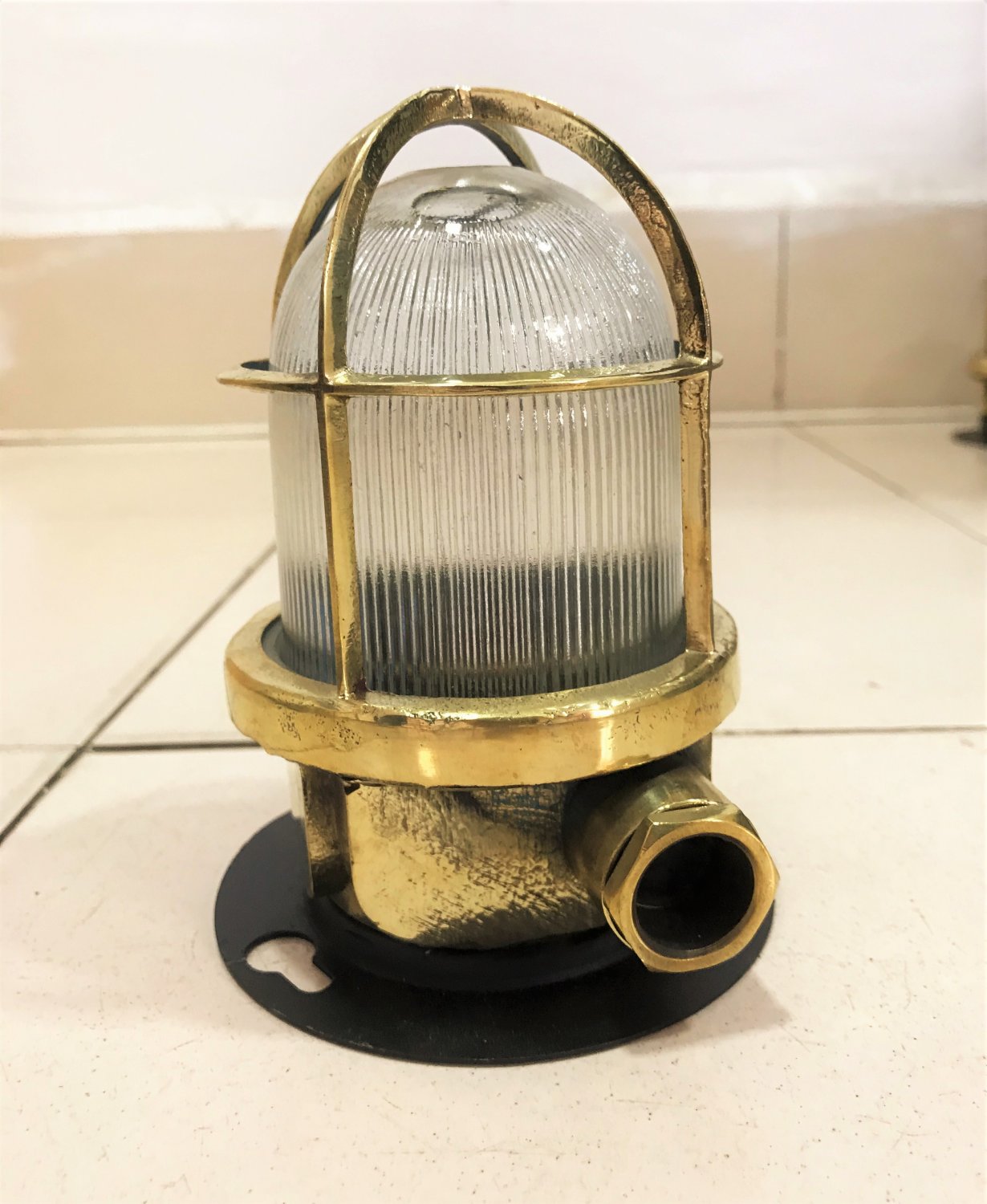Reclaimed Maritime Antique Old Ship Brass Original Wall Mount Bulkhead Light