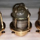 Nautical Antique Old Ship Brass Original Wall Mount Bulkhead Light 3 Pieces