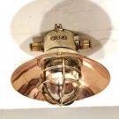 Nautical Antique Old Ship Original Mount Bulkhead Light with Shade Cap