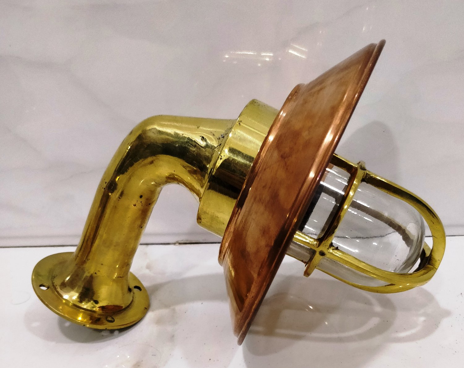 Nautical Home Decor Wall Passageway Ship Bulkhead Light with Copper Shade