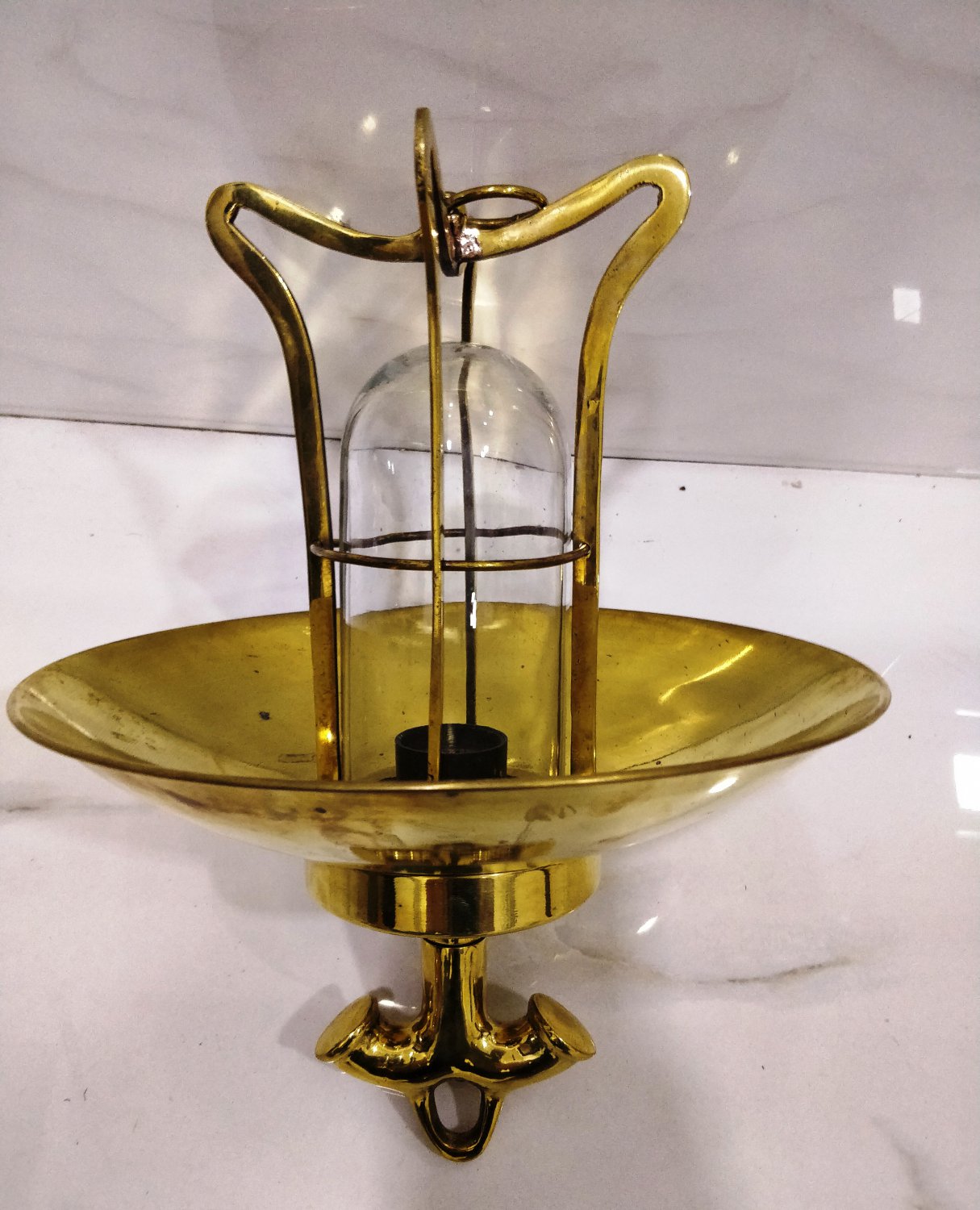 New Nautical Vintage Style Hanging Brass Bulkhead Retro Ship Light with Shade