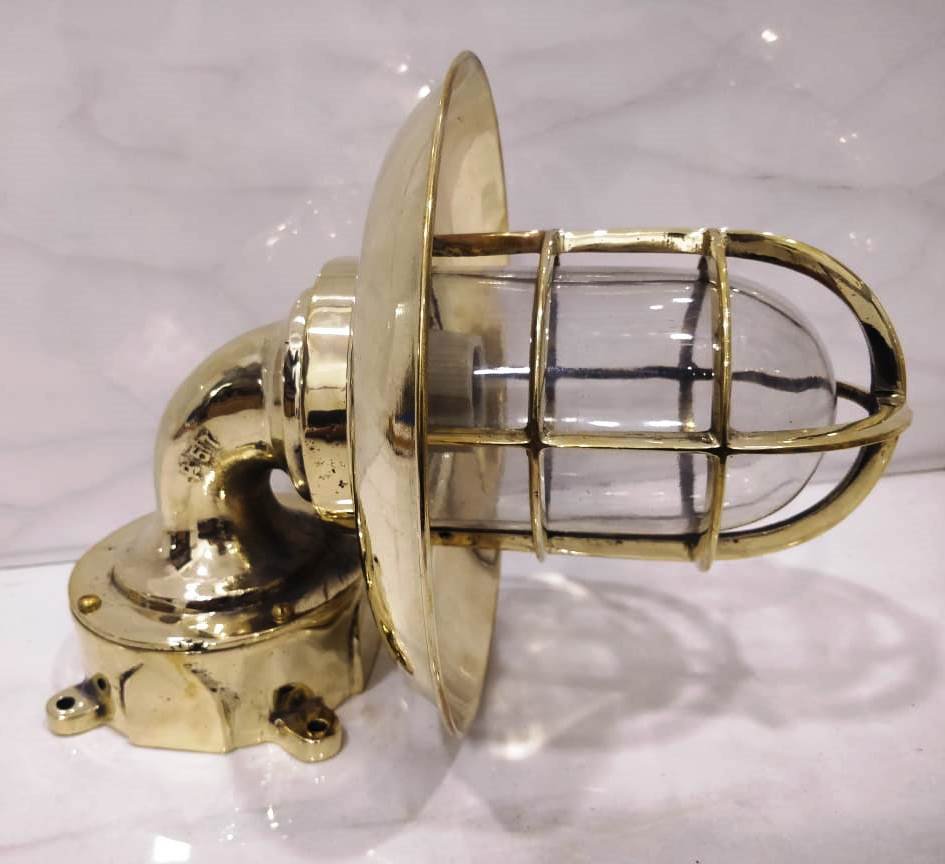 Nautical Ship Marine New Solid Brass Swan Passageway Bulkhead Light with Junction Box