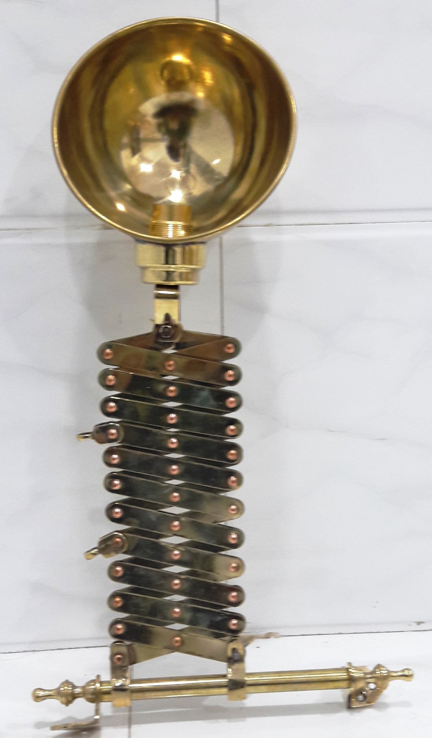 Industrial Antique Stretchable Scissor Wall Light Fixture Nautical Brass New