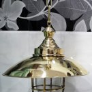 Nautical Ship Pasageway Bulkhead Brass Hanging Cargo New Light with Shade & Chain