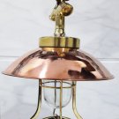 nautical new marine brass and copper ship cargo hanging passageway light 1 piece in nice condition