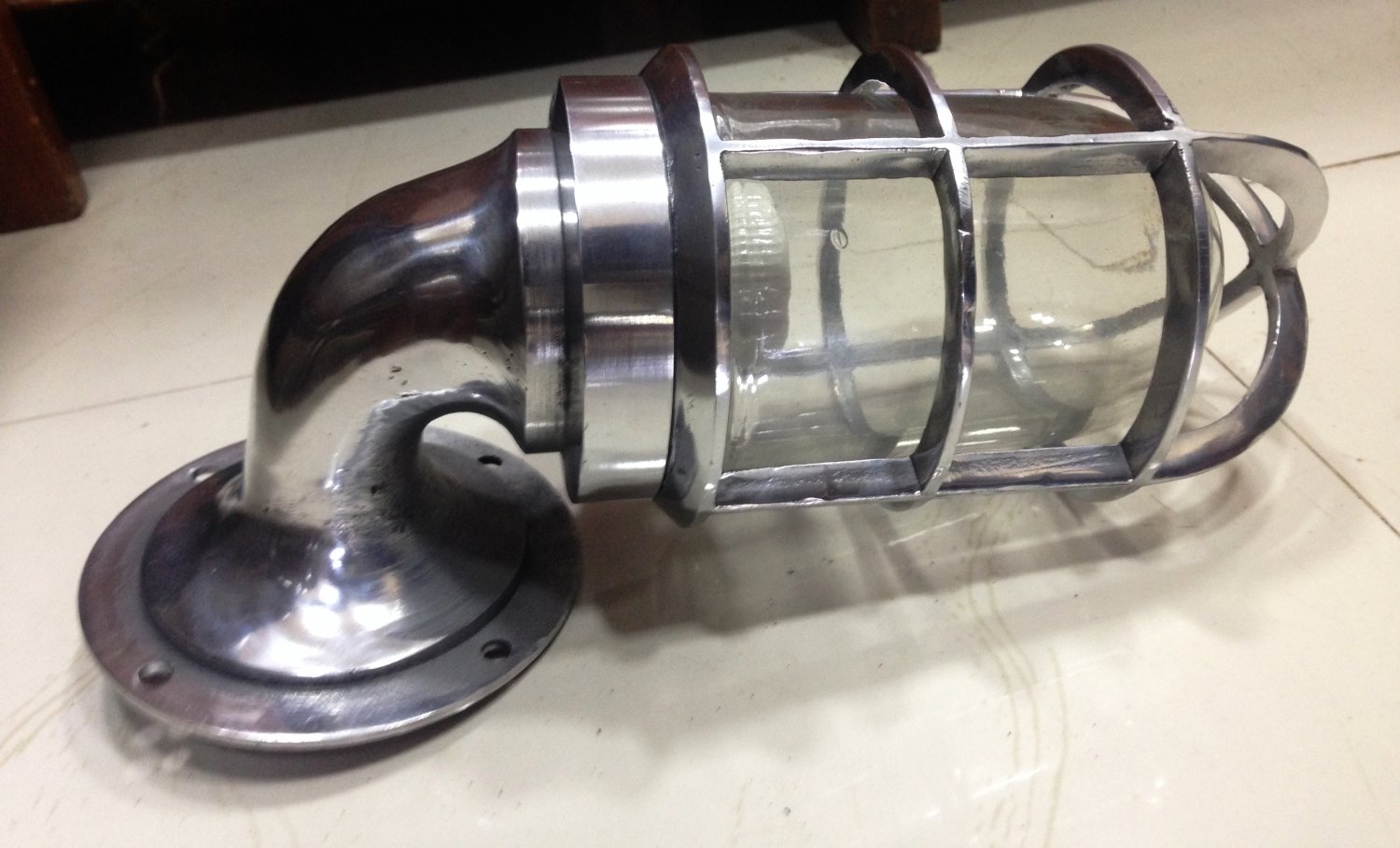 Nautical Marine Solid Aluminum Swan Neck Passageway Replica Light with Junction Box