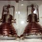 Nautical New Marine Brass And Copper Mount Hanging Cargo Pendant Light- Medium 2 Pieces