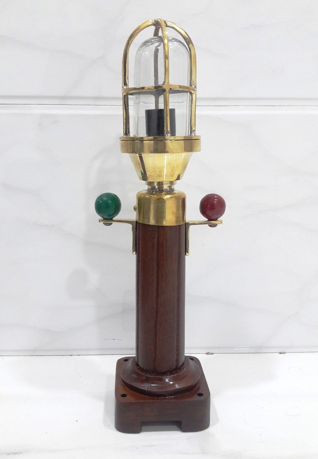 Nautical Marine Ship New Solid Mount Passageway Brass & Wood Light Lot Of 10