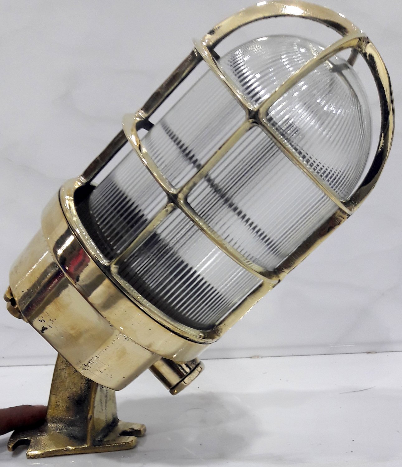 Industrial Reclaimed Old Brass Nautical Passageway Sconce Light