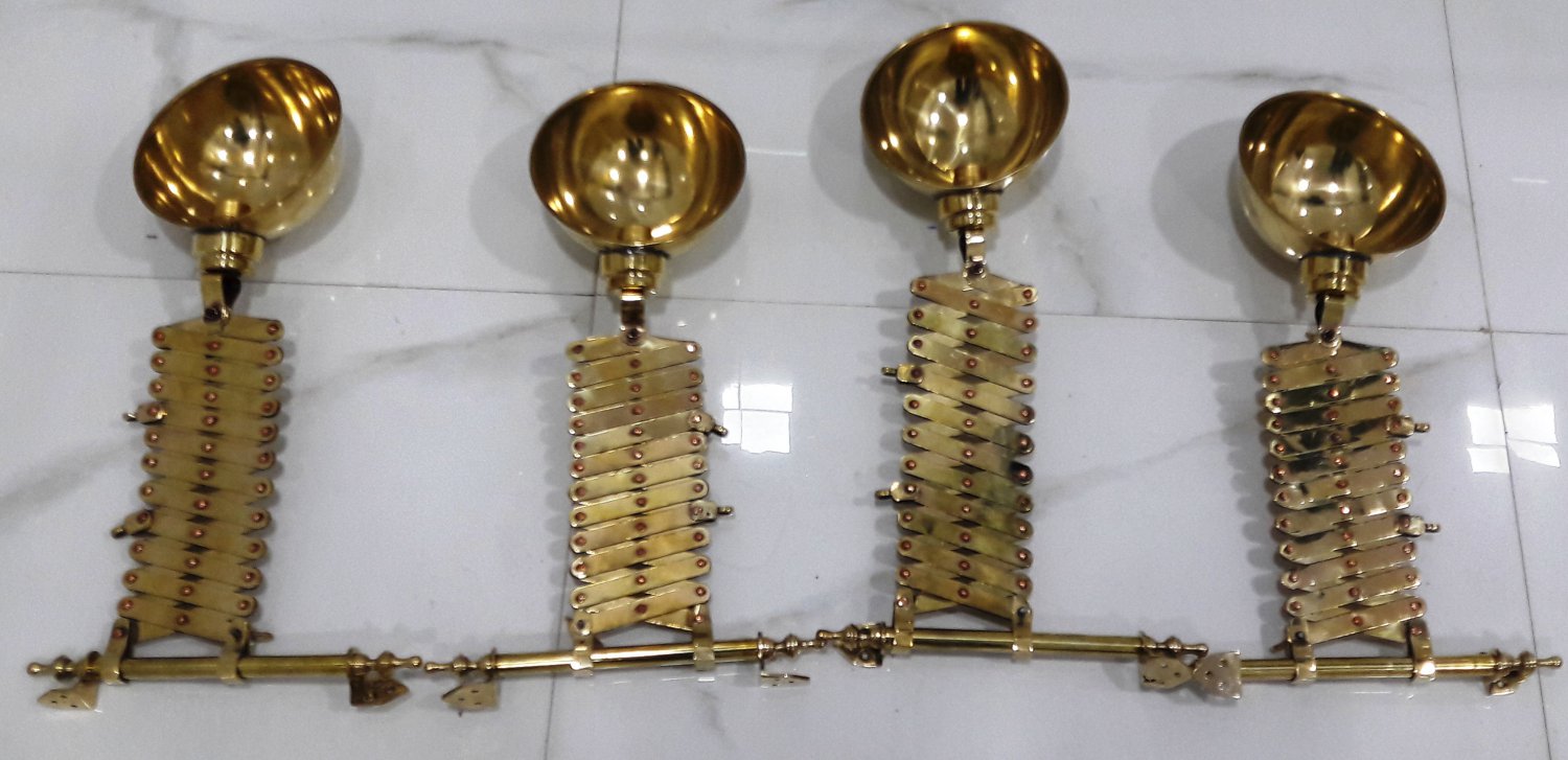 Industrial Vintage Style Scissor Stretchable Wall D&Atilde;&copy;cor light Fixture Nautical Brass New 4 Pieces