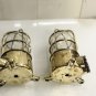 Original Maritime Antique Old Ship Brass Original Wall Mount Bulkhead Light 2 Pieces