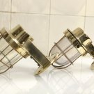 Original nautical Ship Marine Brass Swan Passageway Wall Light 2 Pieces