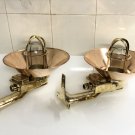 Nautical Antique Old Swan Ship Passageway Wall Light with copper Shade 2 Piece