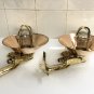 Nautical Antique Old Swan Ship Passageway Wall Light with copper Shade 2 Piece