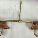 Nautical Antique old Brass Original Ship Passageway Twin Light with Copper Cap