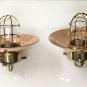 Antique Nautical Ship Brass Long Vintage Pendant Light with Shade & Hook 2 Pieces