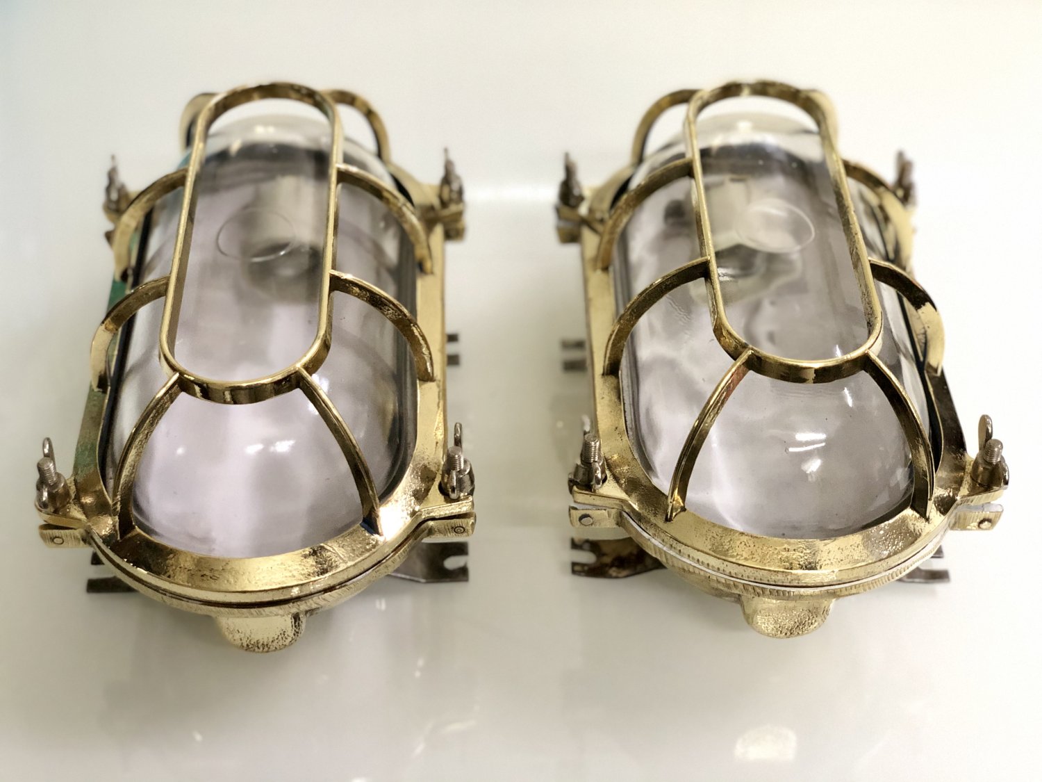 Brass Nautical Maritime Antique Wall Marine New Passageway Oval Corridor/Patio Light 2 Pieces