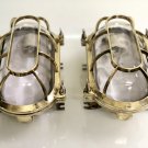 Brass Nautical Maritime Antique Wall Marine New Passageway Oval Corridor/Patio Light 2 Pieces