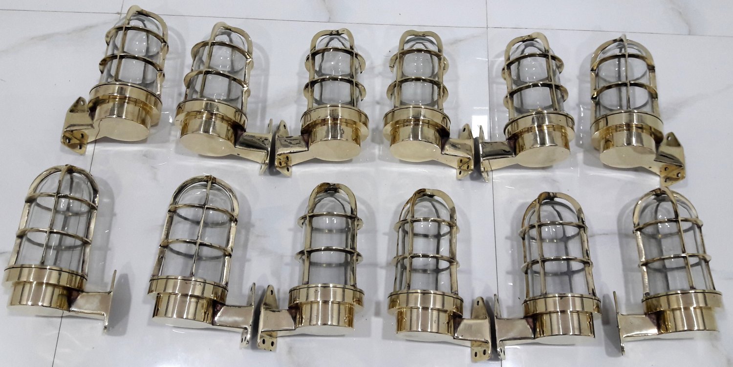 Nautical Antique Marine Ship Old Swan Passageway Bulkhead Light 12 Pieces