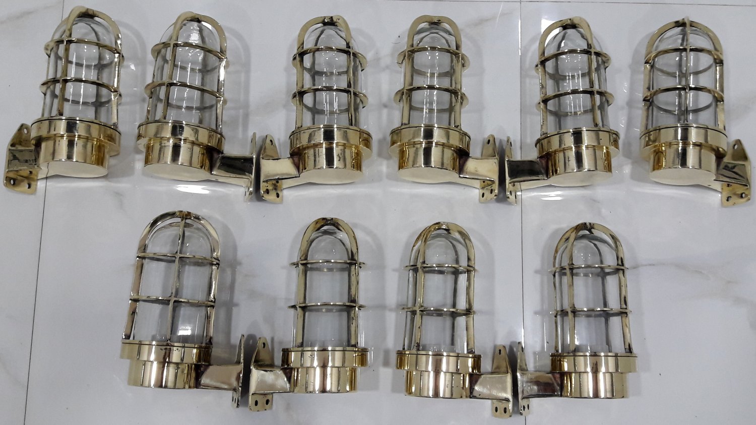 Nautical Antique Marine Ship Old Swan Passageway Bulkhead Light 10 Pieces