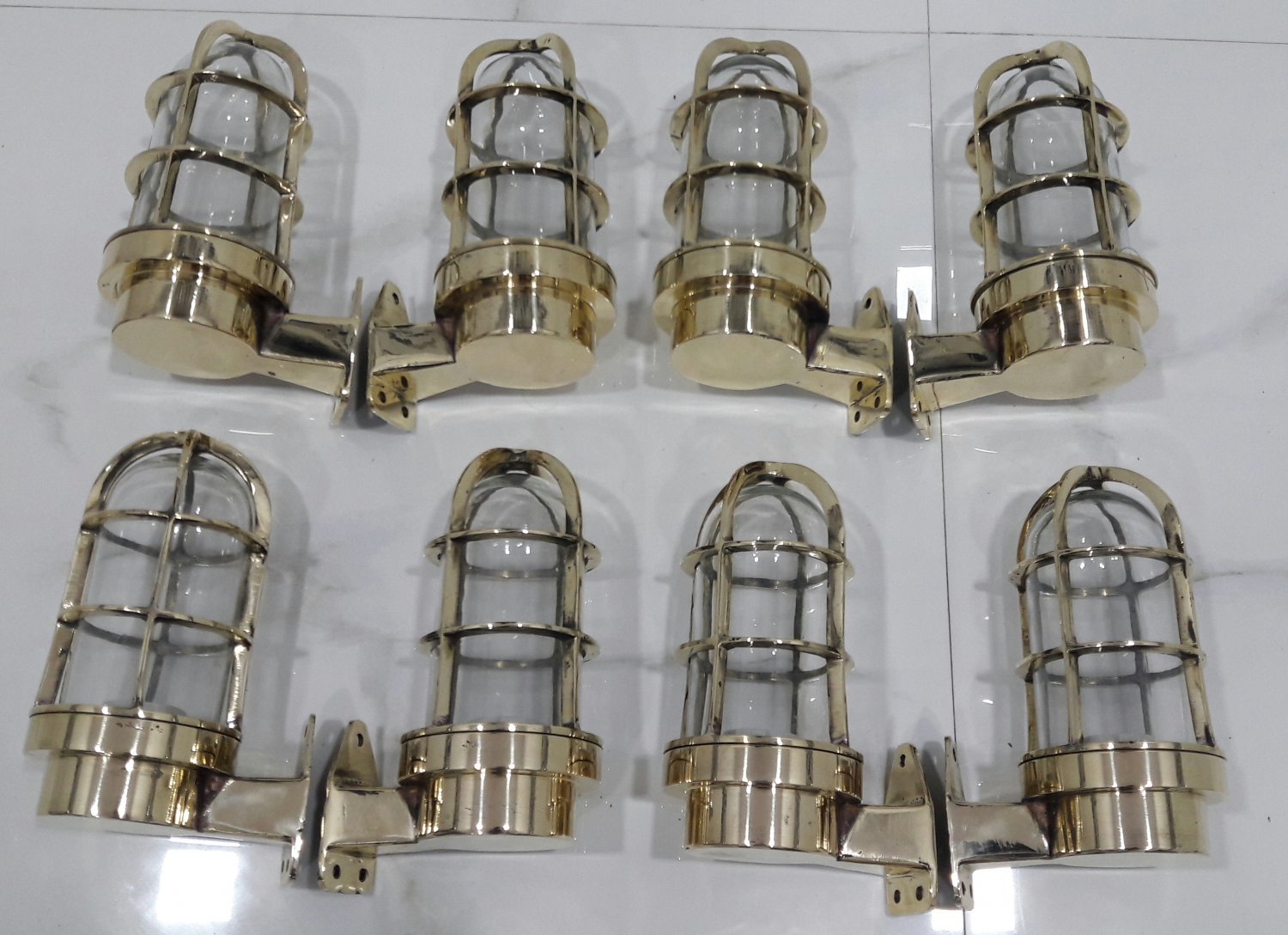 Nautical Antique Marine Ship Old Swan Passageway Bulkhead Light 8 Pieces