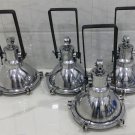 Vintage Style Nautical New Marine Aluminum Ship Hanging Cargo Spot Light 4 Piece In Nice Condition