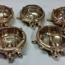 New Nautical Marine Small Round Cast Brass Ceiling light Antique Polish 5 Pieces
