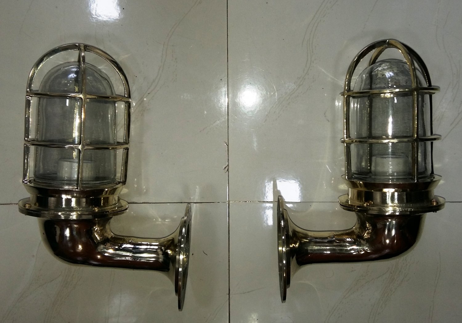 Nautical Ship Marine New Solid Brass Wall Swan Passageway Bulkhead Light 2 pcs