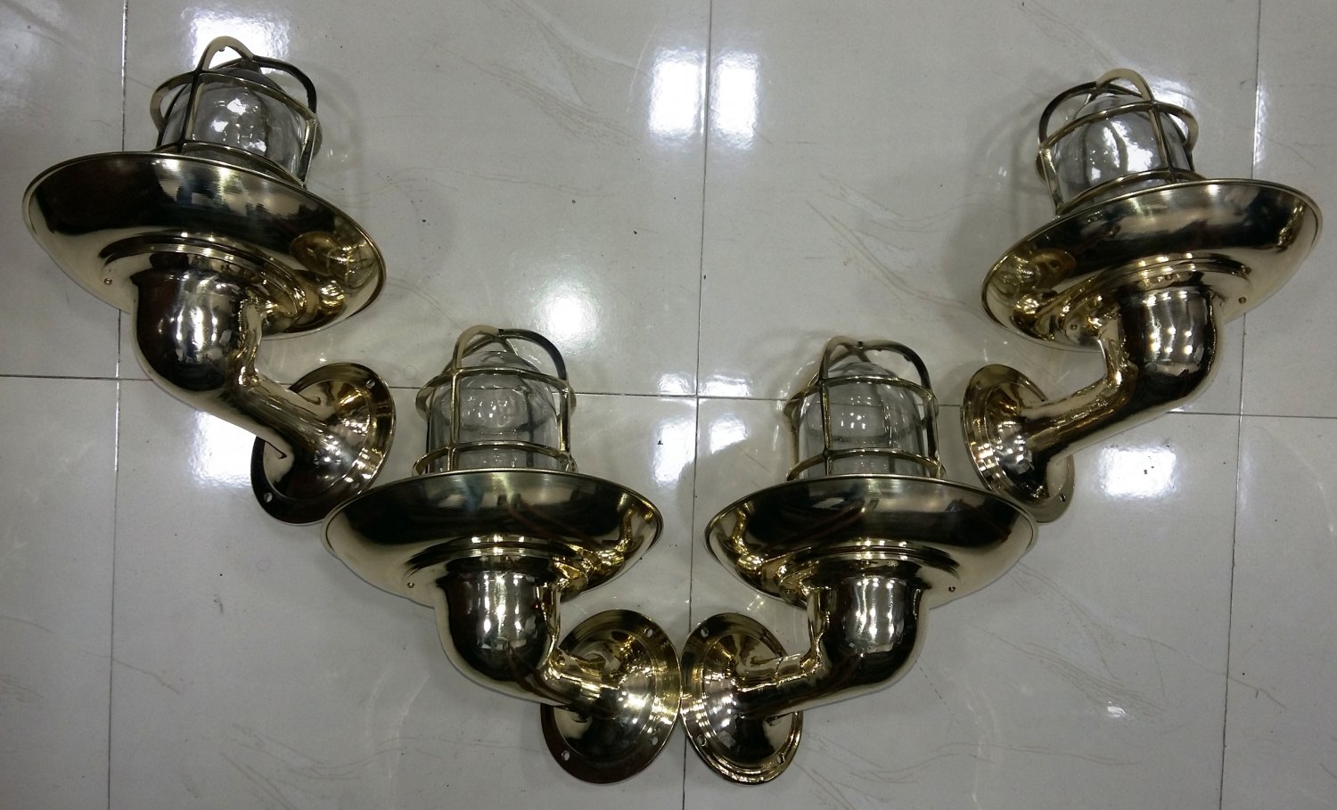 Nautical New Marine Brass Ship Wall Passageway Bulkhead Light 4 Pieces