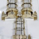 Nautical Ship Marine New Solid Brass Wall Swan Passageway Bulkhead Light 3 Piece