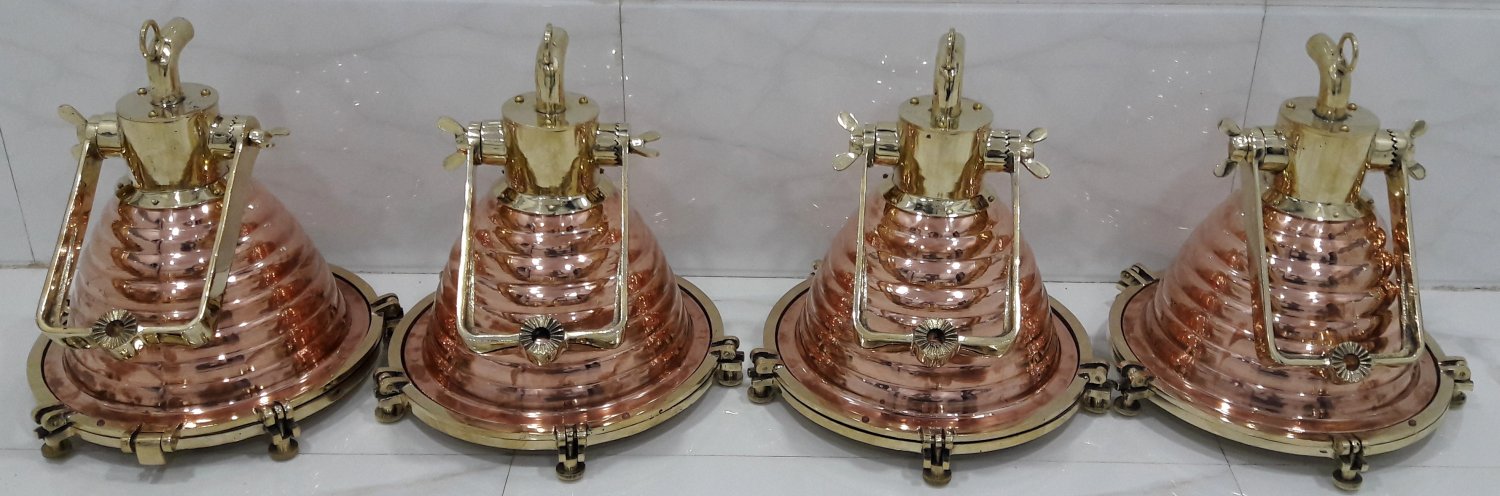 Nautical Vintage Style Pendant Spot Copper & Brass Ceiling New Light 4 Pcs