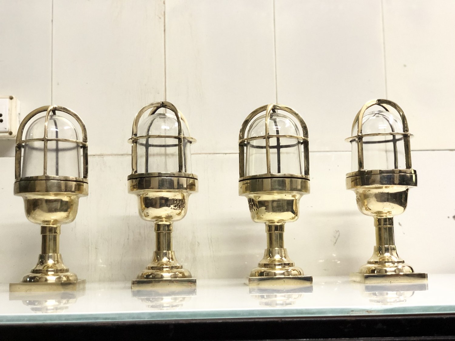 Nautical Marine Ship New Solid Mount Brass Passageway Bulkhead Light 5 Pieces