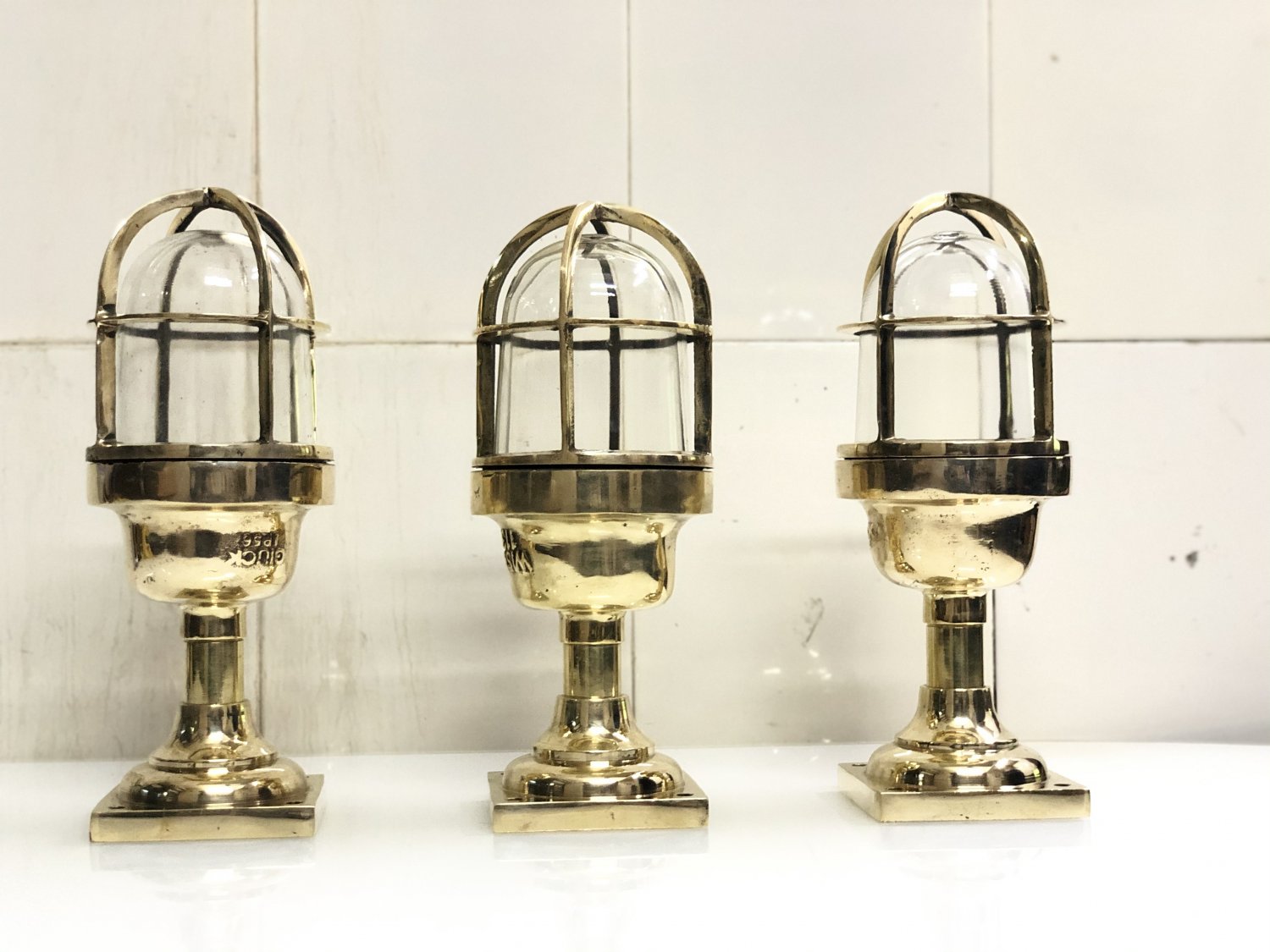 nautical marine ship new solid mount brass Passageway bulkhead light 3 pieces