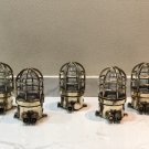 Old Nautical Antique Ship Brass Original Post Mounted Bulkhead Light 5 Pieces