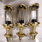 Nautical Sconce Ship Spotlight Perko Lantern Brass New Light 3 Pieces