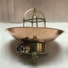 Antique Nautical Ship Brass Long Vintage Pendant Light with Shade & Hook 3 Pieces