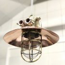 Antique Nautical Ship Brass Long Vintage Pendant Light with Shade & Hook 1 Piece