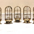 Authentic Nautical Antique Old Ship Brass Wall Mount Marine Light 5 Pieces