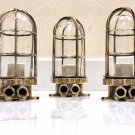 Authentic Nautical Antique Old Ship Brass Wall Mount Marine Light 3 Pieces