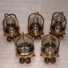 Original Reclaimed Marine Old Ship Brass Wiska Wall Mount Marine Light 5 Pieces