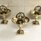 Reclaimed Nautical Antique Old Wiska Ship Brass Original Bulkhead Lamp/Light 3 Pieces