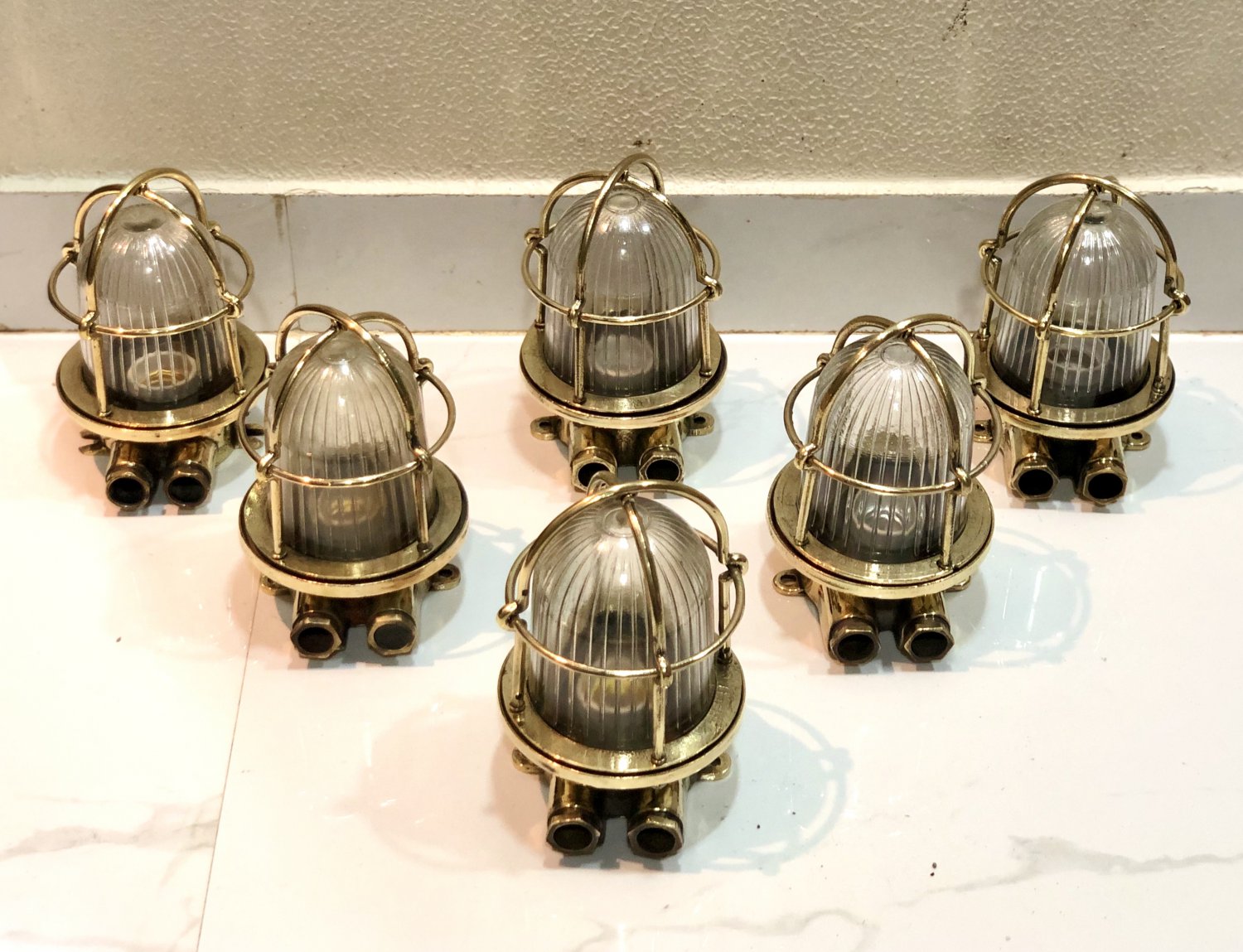 Marine Cargo Ships Old Wall/Ceiling Mounted Bulkhead Light 6 Pieces