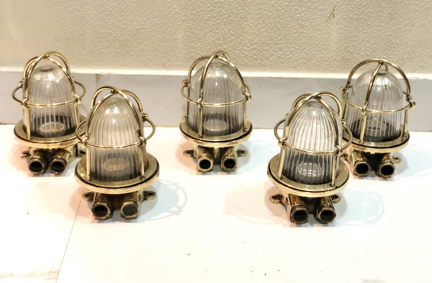 Marine Cargo Ships Old Wall/Ceiling Mounted Bulkhead Light 5 Pieces