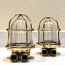 Marine Cargo Ships Old Wall/Ceiling Mounted Bulkhead Light 2 Pieces