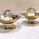 Authentic Nautical Antique Original Ceiling Mounted Bulkhead Lamp with Shade Cap 2 Pieces